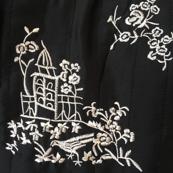 Ann Carson Silk Embroidered Quilted Jacket - Picture 3 of 6